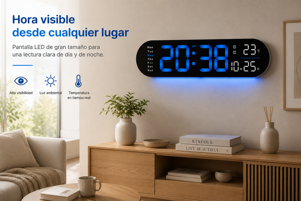 🕒 Termaro™ | Reloj LED Inteligente de Pared