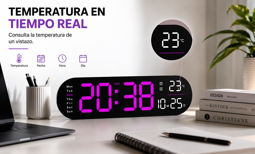 🕒 Termaro™ | Reloj LED Inteligente de Pared