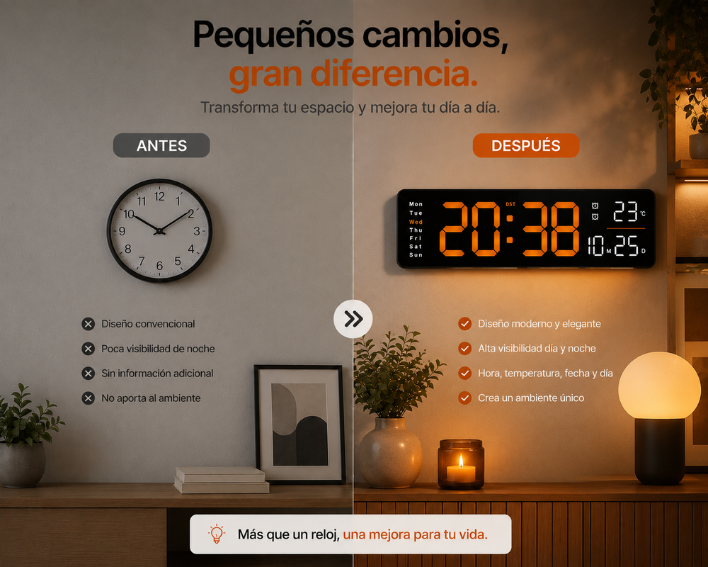 🕒Termaro™ | Reloj LED Inteligente de Pared