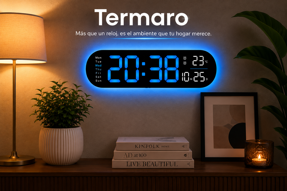 🕒 Termaro™ | Reloj LED Inteligente de Pared