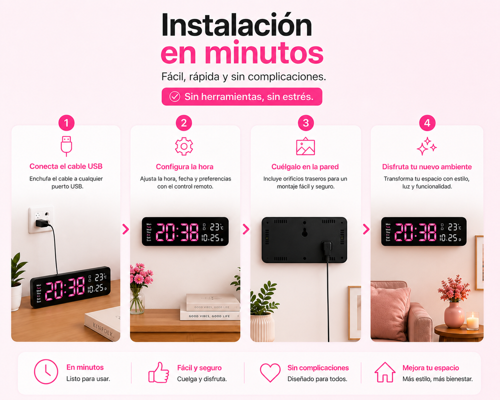 🕒Termaro™ | Reloj LED Inteligente de Pared