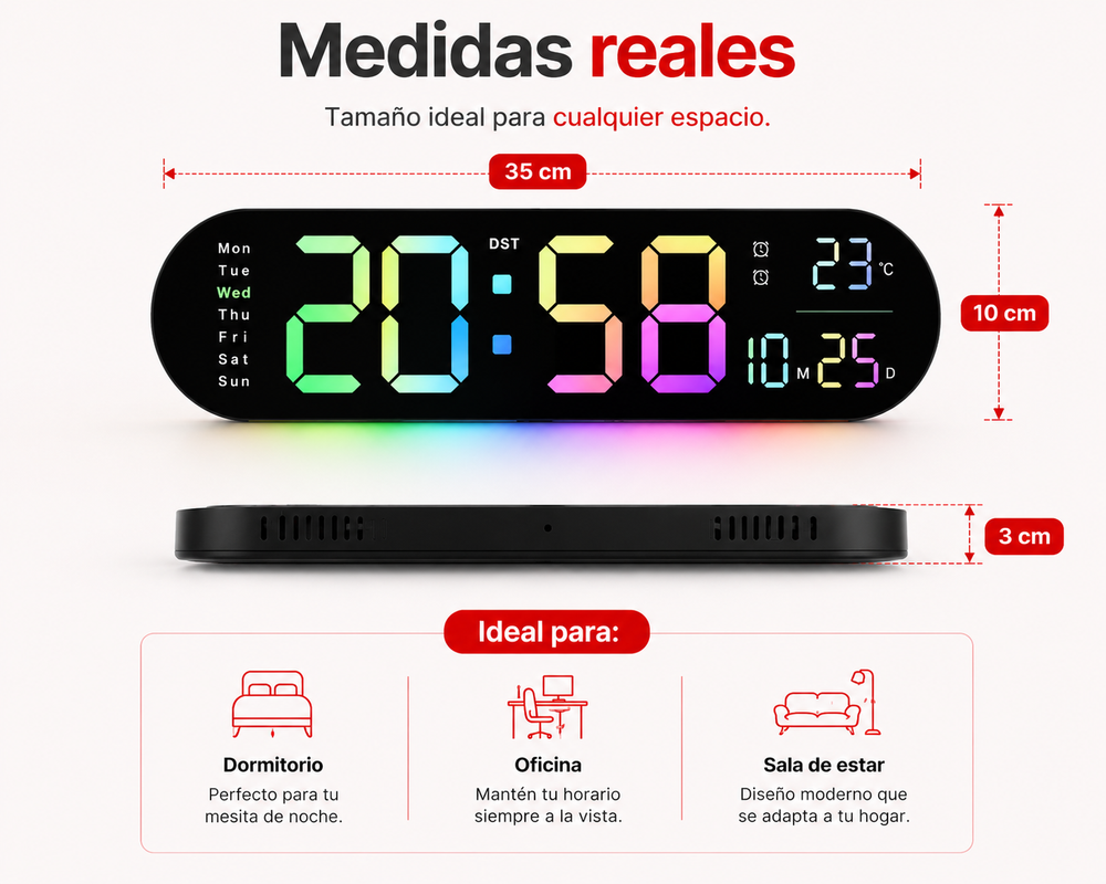 🕒 Termaro™ | Reloj LED Inteligente de Pared