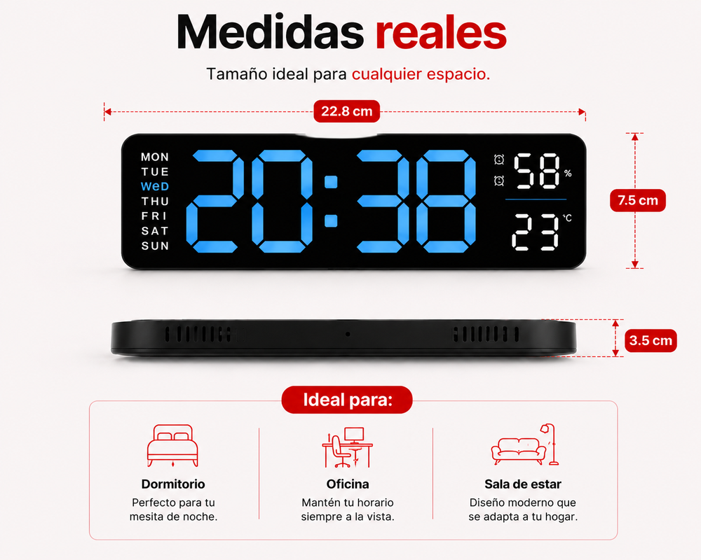 🕒Termaro™ | Reloj LED Inteligente de Pared